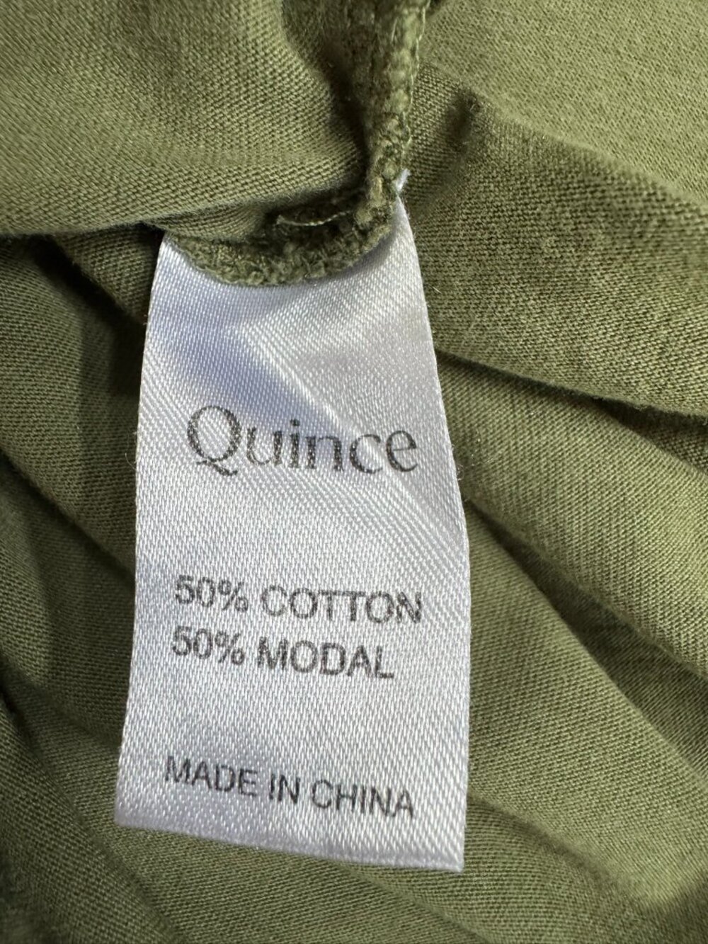 🫒Olive Cotton‑Modal Scoop‑Neck Tee Quince Women’s Large Soft Essential Top - Picture 6 of 8